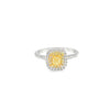 Anillo para Dama en 18K en oro blanco con 0.41ct en diamantes y 0.34 ct Yellow Fancy