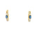 Aretes en oro amarillo de 14K con diamante de 0.15CT y topacio azul de 0.65CT