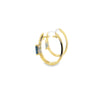 Aretes en oro amarillo de 14K con diamante de 0.15CT y topacio azul de 0.65CT