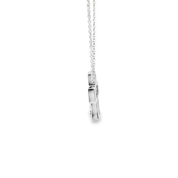 Cruz con cadena en oro de 18K OB con diamante de 0.16 ct - Damiani