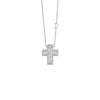 Cruz con Cadena en Oro Blanco de 18K con Diamantes de Damiani