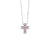 Cruz con Cadena en Oro Blanco de 18K con Diamantes y Rubí de Damiani