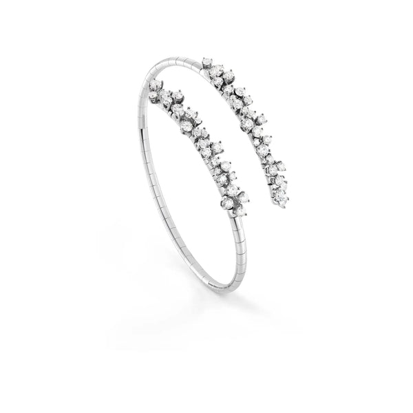 Brazalete en Oro Blanco de 18K con Diamantes de la Colección Mimosa de Damiani