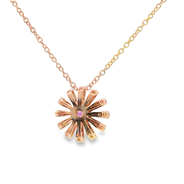 Dije con cadena en oro de 18K OA con diamante de 0.60 ct colección Margherita- Damiani