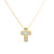 Cruz con cadena en oro amarillo de 14K con 0.06 ct en diamante H SI1