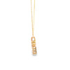 Cruz con cadena en oro amarillo de 14K con 0.06 ct en diamante H SI1