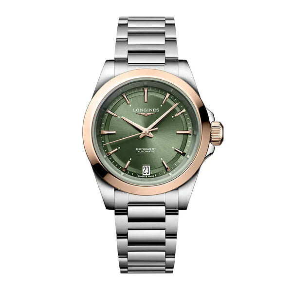 Reloj Longines Conquest Bicolor Automático 34MM Verde