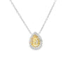 Dije con cadena en oro blanco de 18K con diamante de 0.41CT y piedra FY de 0.51CT