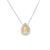 Dije con cadena en oro blanco de 18K con diamante de 0.41CT y piedra FY de 0.51CT