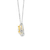 Dije con cadena en oro blanco de 18K con diamante de 0.41CT y piedra FY de 0.51CT