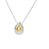 Dije con cadena en oro blanco de 18K con diamante de 0.41CT y piedra FY de 0.51CT