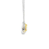 Dije con cadena en oro blanco de 18K con diamante de 0.41CT y piedra FY de 0.51CT
