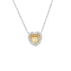 Dije con cadena en oro blanco de 18K con diamante de 0.43CT y piedra FY de 0.53CT
