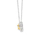 Dije con cadena en oro blanco de 18K con diamante de 0.43CT y piedra FY de 0.53CT