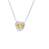 Dije con cadena en oro blanco de 18K con diamante de 0.43CT y piedra FY de 0.53CT