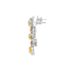 Aretes de oro blanco de 18K con diamante de 1.10 ct y piedra FD de 1.53 ct, lujo supremo