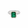 Anillo para Dama en 14K en Oro Blanco con 0.67CT en Esmeralda
