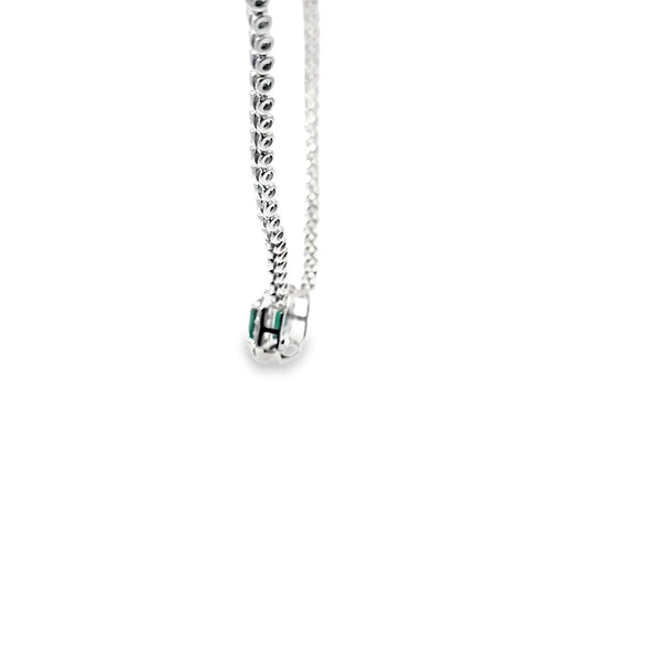 Gargantilla en 14K en Oro Blanco con 1.30CT en Diamantes y 1.83CT en Esmeralda