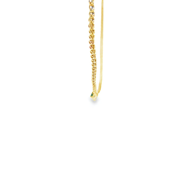 Gargantilla en 14K en Oro Amarillo con 1.15CT en Diamantes y 0.76CT en Esmeralda