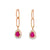 Aretes en 18K en Oro Rosa con 0.25CT en Diamantes y 1.65CT en Rubíes