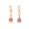 Aretes en 18K en Oro Rosa con 0.25CT en Diamantes y 1.65CT en Rubíes