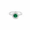Anillo para Dama en 14K en Oro Blanco con 0.68CT en Diamantes y 0.50CT en Esmeralda
