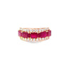 Anillo para Dama en 14K en Oro Rosa con 0.70CT en Diamantes y 3.21CT en Rubíes