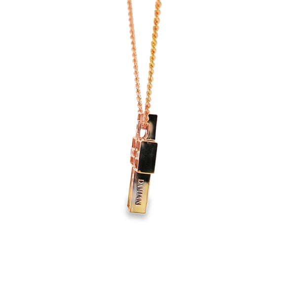 Cruz con cadena en oro de 18K colección Belle Époque- Damiani