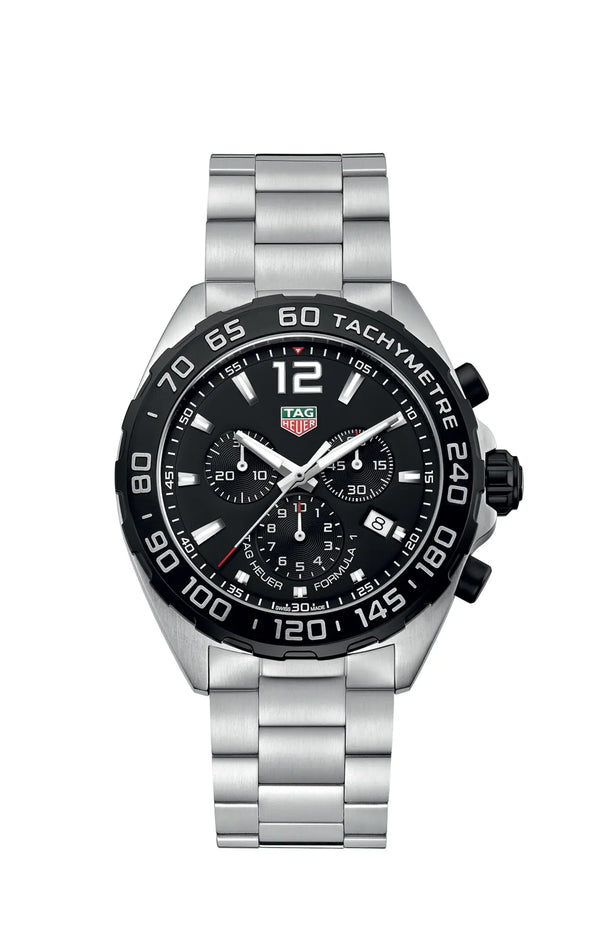 Reloj TAG Heuer Formula 1 Cronógrafo de 43 mm en Acero Inoxidable con Movimiento de Cuarzo y Esfera Negra