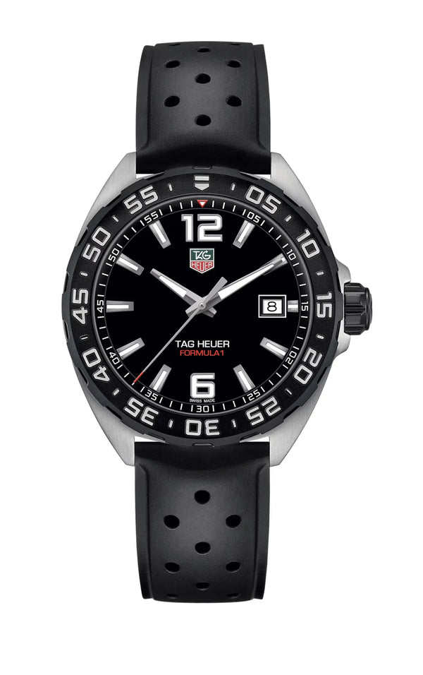 Reloj TAG Heuer Formula 1 de 41 mm en Acero Inoxidable con Movimiento de Cuarzo y Correa de Piel Negra