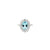 Anillo para Dama en Oro Blanco de 18K, con Brillante de 0.38 ct y Aquamarina de 1.60 ct.
