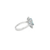 Anillo para Dama en Oro Blanco de 18K, con Brillante de 0.38 ct y Aquamarina de 1.60 ct.