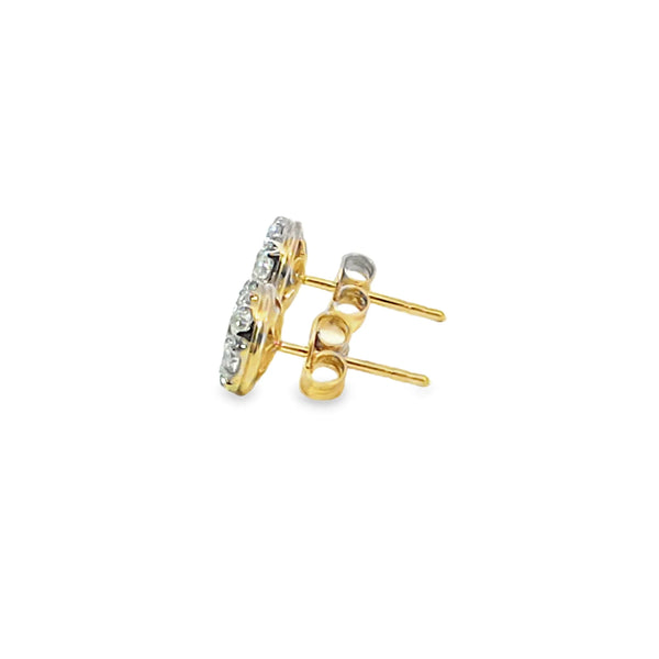 Broquel Brillante en Oro Amarillo de 14K con Diamante de 1.08 ct, calidad H VS1.