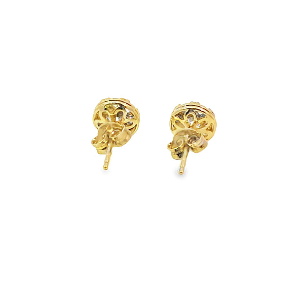 Broquel Brillante en Oro Amarillo de 14K con Diamante de 1.08 ct, calidad H VS1.