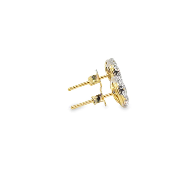 Broquel Brillante en Oro Amarillo de 14K con Diamante de 1.08 ct, calidad H VS1.