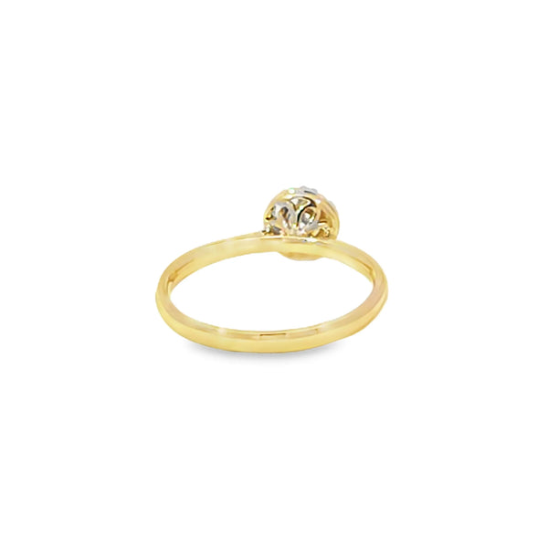 Anillo Solitario en Oro Amarillo de 14K con Brillante de 0.34 ct, calidad H VS1.