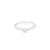 Anillo solitario en oro blanco de 14K con un diamante de 0.15 ct