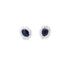Aretes en oro blanco de 14K con 0.50 ct en diamantes y 1.84 ct en piedras centrales