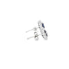 Aretes en oro blanco de 14K con 0.50 ct en diamantes y 1.84 ct en piedras centrales