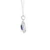 Dije con cadena en oro blanco de 14K con 0.32 ct en diamantes y 0.95 ct de zafiro