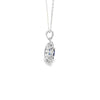 Dije con cadena en oro blanco de 14K con 0.32 ct en diamantes y 0.95 ct de zafiro