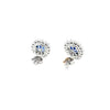 Aretes en oro blanco de 14K con 0.93 ct en diamantes y 4.95 ct en zafiros