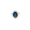 Anillo para dama en oro blanco de 14K con 0.51 ct en diamantes y 4.04 ct de zafiro