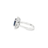 Anillo para dama en oro blanco de 14K con 0.51 ct en diamantes y 4.04 ct de zafiro