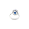 Anillo para dama en oro blanco de 14K con 0.51 ct en diamantes y 4.04 ct de zafiro
