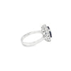 Anillo para dama en oro blanco de 14K con 0.51 ct en diamantes y 4.04 ct de zafiro