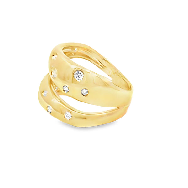 Anillo para dama en oro amarillo de 14K con 0.37 ct de diamantes