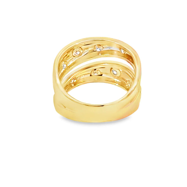 Anillo para dama en oro amarillo de 14K con 0.37 ct de diamantes