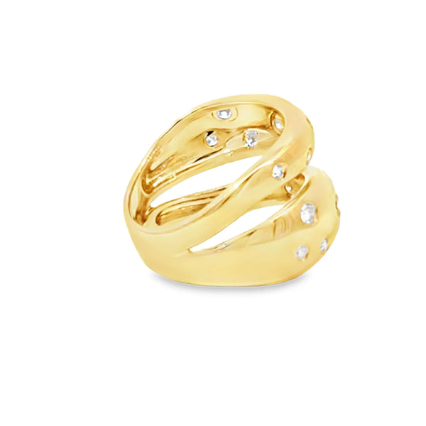 Anillo para dama en oro amarillo de 14K con 0.37 ct de diamantes