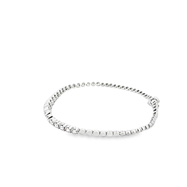 Brazalete en oro blanco de 18K con 1.15 ct en diamantes
